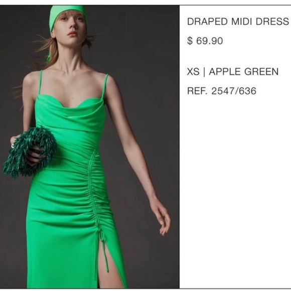 Bright green midi dress - Picture 2 of 5